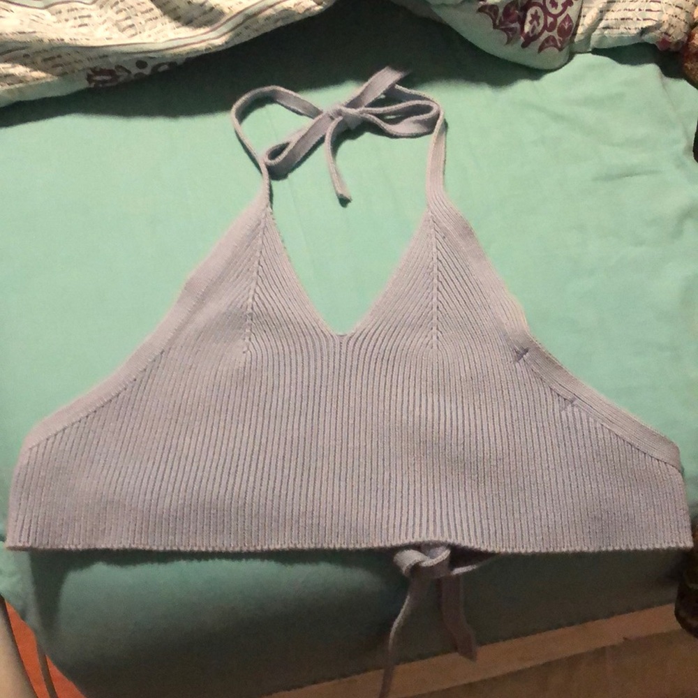 Vintage Blue Asphalt Cropped tie top